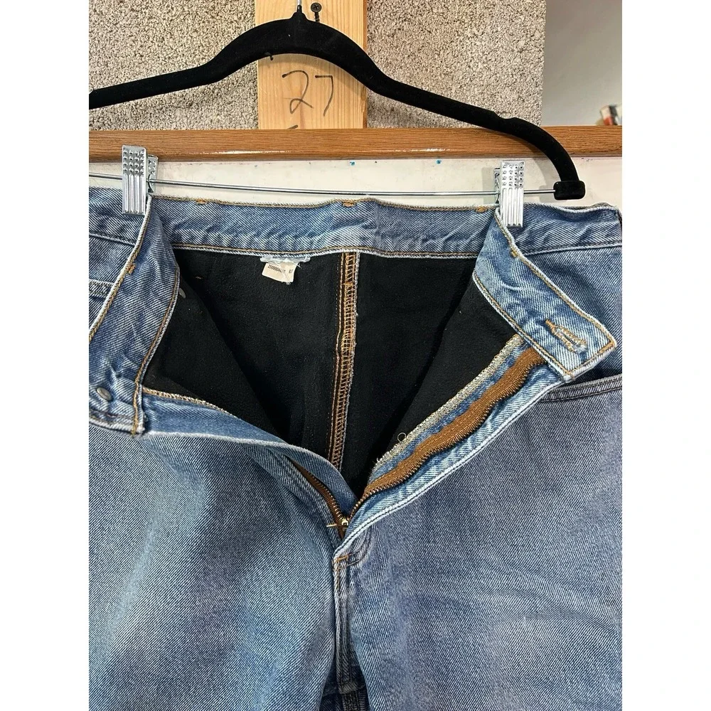 CARHARTT Relaxed‎ Fit Fleece Lined Jeans Medium Blue Denim Men's Size 34X31